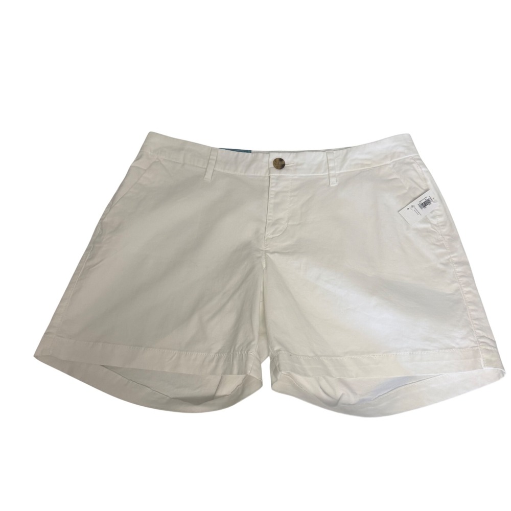 Old Navy Shorts Chino Pockets Women 6 White Cotton Preppy Coastal Nautical